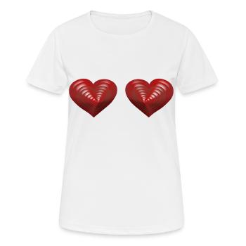 Heart Hearts Saint-Valentin Partenariat pour la Saint-Valentin - T-shirt respirant Femme - blanc - Devant - AI Model Female 172 dark (172cm)