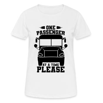 Blague drôle sur le chauffeur de bus - T-shirt respirant Femme - blanc - Devant - AI Model Female 172 dark (172cm)