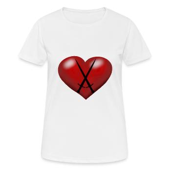 Heart Hearts Swords Sword Swordsman - Women's Breathable T-Shirt - white - Front - AI Model Female 172 dark (172cm)