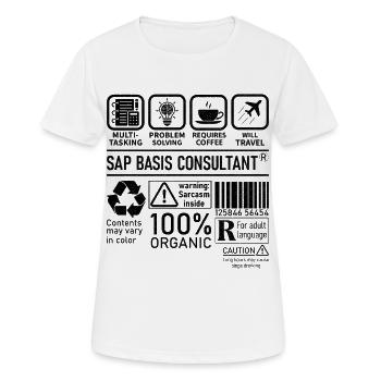 Consultant SAP Basis Consultant : résolution de problèmes multitâches - T-shirt respirant Femme - blanc - Devant - AI Model Female 172 dark (172cm)