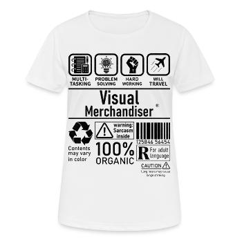 Visual Merchandiser multi tasking problem solving - Frauen T-Shirt atmungsaktiv - Weiß - Vorne - AI Model Female 172 dark (172cm)