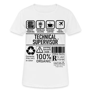 Technical Supervisor multi tasking problem solving - Frauen T-Shirt atmungsaktiv - Weiß - Vorne - AI Model Female 172 dark (172cm)