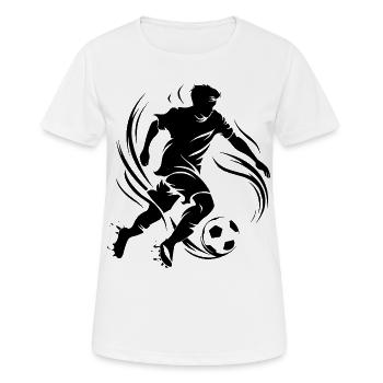 Fußballspieler - Frauen T-Shirt atmungsaktiv - Weiß - Vorne - AI Model Female 172 dark (172cm)