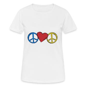 Paix Cœur Paix - T-shirt respirant Femme - blanc - Devant - AI Model Female 172 dark (172cm)