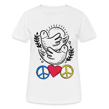 Colombes de la Paix Paix Cœur Paix - T-shirt respirant Femme - blanc - Devant - AI Model Female 172 dark (172cm)