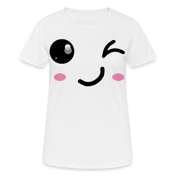 Clin d’œil sourire - T-shirt respirant Femme - blanc - Devant - AI Model Female 172 dark (172cm)