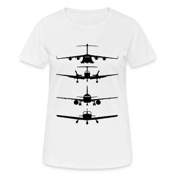 Airplanes - Women's Breathable T-Shirt - white - Front - AI Model Female 172 dark (172cm)