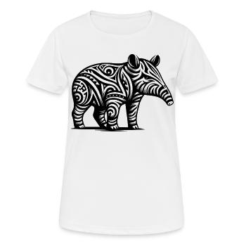 Tapir tribal - T-shirt respirant Femme - blanc - Devant - AI Model Female 172 dark (172cm)