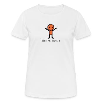 Pixel Strichmännchen Lustige Grafik Humor Geschenk - Frauen T-Shirt atmungsaktiv - Weiß - Vorne - AI Model Female 172 dark (172cm)