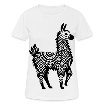 Lama tribal - T-shirt respirant Femme - blanc - Devant - AI Model Female 172 dark (172cm)