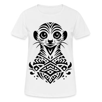 Suricate tribal - T-shirt respirant Femme - blanc - Devant - AI Model Female 172 dark (172cm)