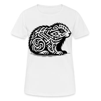 Marmotte tribale - T-shirt respirant Femme - blanc - Devant - AI Model Female 172 dark (172cm)