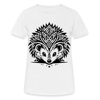 Hérisson tribal - T-shirt respirant Femme - blanc - Devant - AI Model Female 172 dark (172cm)