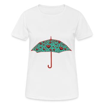 Umbrella Heart Hearts Valentine Love - Women's Breathable T-Shirt - white - Front - AI Model Female 172 dark (172cm)