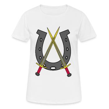 Médiéval Chevaliers Épées Fers à cheval - T-shirt respirant Femme - blanc - Devant - AI Model Female 172 dark (172cm)