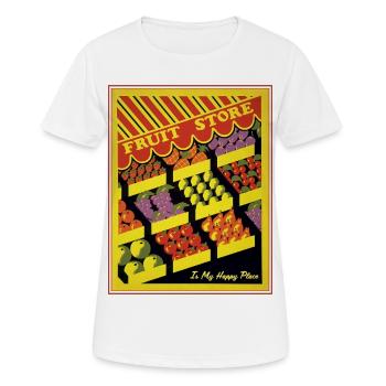 Obstladen Retro Markt Vibes - Frauen T-Shirt atmungsaktiv - Weiß - Vorne - AI Model Female 172 dark (172cm)
