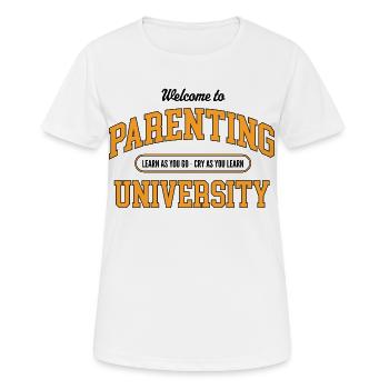 Parentalité à l’Université et au collège - T-shirt respirant Femme - blanc - Devant - AI Model Female 172 dark (172cm)
