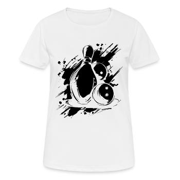 Bowling - Frauen T-Shirt atmungsaktiv - Weiß - Vorne - AI Model Female 172 dark (172cm)