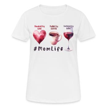 Kaffee Wein Liebe Aquarell Muttertag Geschenk - Frauen T-Shirt atmungsaktiv - Weiß - Vorne - AI Model Female 172 dark (172cm)