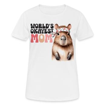 Worlds Okayest Mom Capybara Maman drôle Maman - T-shirt respirant Femme - blanc - Devant - AI Model Female 172 dark (172cm)