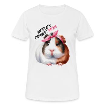 Worlds Okayest Mom Guinea Pig Mom Mom - Women's Breathable T-Shirt - white - Front - AI Model Female 172 dark (172cm)