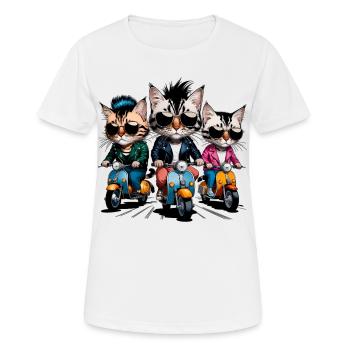 Rocker cats - Women's Breathable T-Shirt - white - Front - AI Model Female 172 dark (172cm)