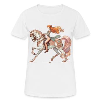 Dressage Riding Horse Noble Dynamic Gift - Women's Breathable T-Shirt - white - Front - AI Model Female 172 dark (172cm)