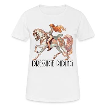 Dressage Riding Horse Noble Dynamic Gift - Women's Breathable T-Shirt - white - Front - AI Model Female 172 dark (172cm)