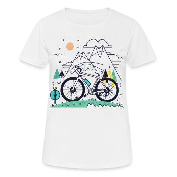 Fahrradfahrer - Frauen T-Shirt atmungsaktiv - Weiß - Vorne - AI Model Female 172 dark (172cm)