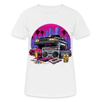 Compact Cassette Ghetto Blaster 90s Retro Gift - Women's Breathable T-Shirt - white - Front - AI Model Female 172 dark (172cm)