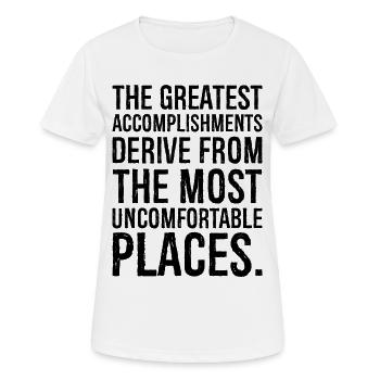 Les plus grandes réalisations découlent de la - T-shirt respirant Femme - blanc - Devant - AI Model Female 172 dark (172cm)