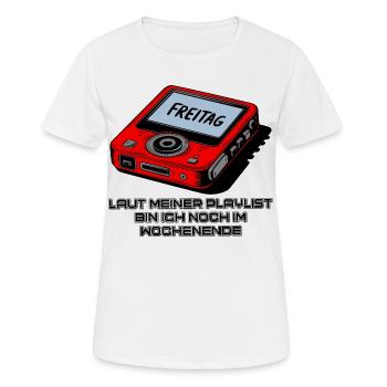 Playlist Wochenende - Frauen T-Shirt atmungsaktiv - Weiß - Vorne - AI Model Female 172 dark (172cm)