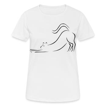 cat - Women's Breathable T-Shirt - white - Front - AI Model Female 172 dark (172cm)