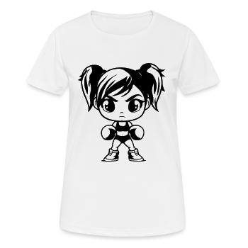 Boxerin - Frauen T-Shirt atmungsaktiv - Weiß - Vorne - AI Model Female 172 dark (172cm)