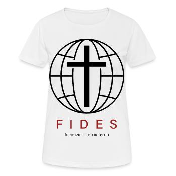 FIDES Croix de Jésus Foi Religion Jésus-Christ - T-shirt respirant Femme - blanc - Devant - AI Model Female 172 dark (172cm)