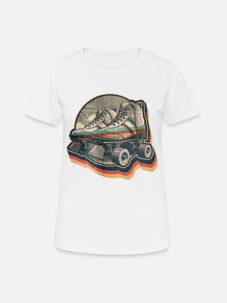 Roller vintage été rétro disco design graphique - T-shirt respirant Femme - blanc
