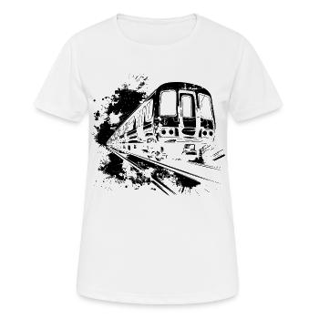 Zug Farbkleckse - Frauen T-Shirt atmungsaktiv - Weiß - Vorne - AI Model Female 172 dark (172cm)