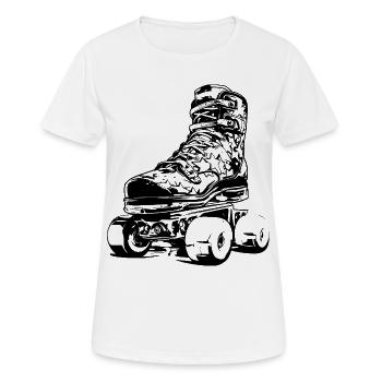 Roller Skates - Frauen T-Shirt atmungsaktiv - Weiß - Vorne - AI Model Female 172 dark (172cm)