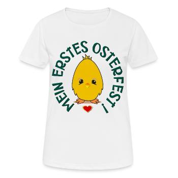 ERSTES OSTERFEST OSTERN BABY KÜKEN - Frauen T-Shirt atmungsaktiv - Weiß - Vorne - AI Model Female 172 dark (172cm)