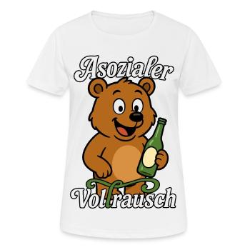ASOZIALER VOLLRAUSCH - Frauen T-Shirt atmungsaktiv - Weiß - Vorne - AI Model Female 172 dark (172cm)