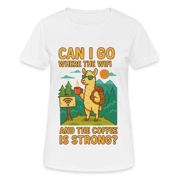 Aventure de lamas au café Wi-Fi - T-shirt respirant Femme - blanc - Devant - AI Model Female 172 dark (172cm)