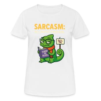 Sarcasme de la seconde langue - T-shirt respirant Femme - blanc - Devant - AI Model Female 172 dark (172cm)