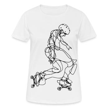 Roller Skater Drawing - Women's Breathable T-Shirt - white - Front - AI Model Female 172 dark (172cm)