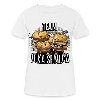 Team Le.Ka.Se.Mi.Gu – Brotzeit Crew - Frauen T-Shirt atmungsaktiv - Weiß - Vorne - AI Model Female 172 dark (172cm)