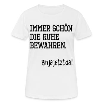 IRONIE RUHE BEWAHREN - Frauen T-Shirt atmungsaktiv - Weiß - Vorne - AI Model Female 172 dark (172cm)