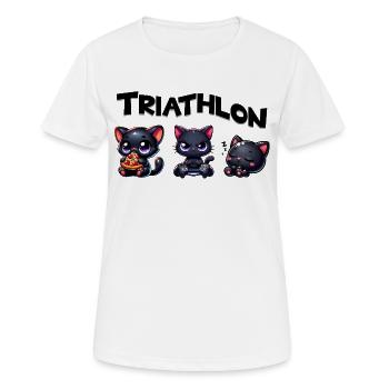 Triathlon Triathlete Cat - Women's Breathable T-Shirt - white - Front - AI Model Female 172 dark (172cm)