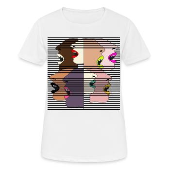 AUFSCHREI FRAUEN STIMMEN DEMOKRATIE - Frauen T-Shirt atmungsaktiv - Weiß - Vorne - AI Model Female 172 dark (172cm)