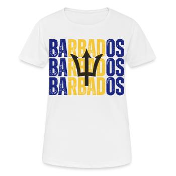 Flagge von Barbados, Barbados-Stolz - Frauen T-Shirt atmungsaktiv - Weiß - Vorne - AI Model Female 172 dark (172cm)