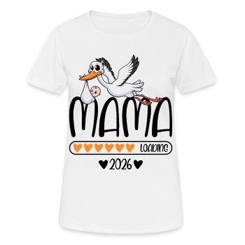 Mama 2026 loading - Frauen T-Shirt atmungsaktiv - Weiß - Vorne - AI Model Female 172 dark (172cm)