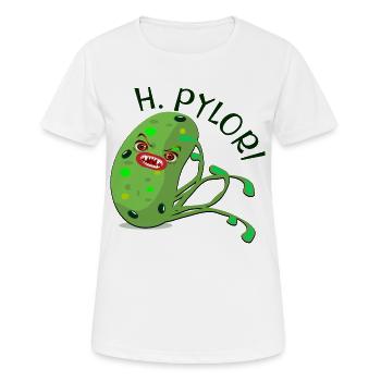 Helicobacter pylori - Dessin animé Gastroentérologie - T-shirt respirant Femme - blanc - Devant - AI Model Female 172 dark (172cm)